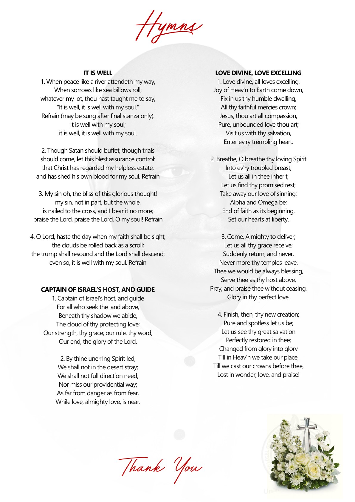 Hymns for the remembrance service of Isaac Bampoe Addo